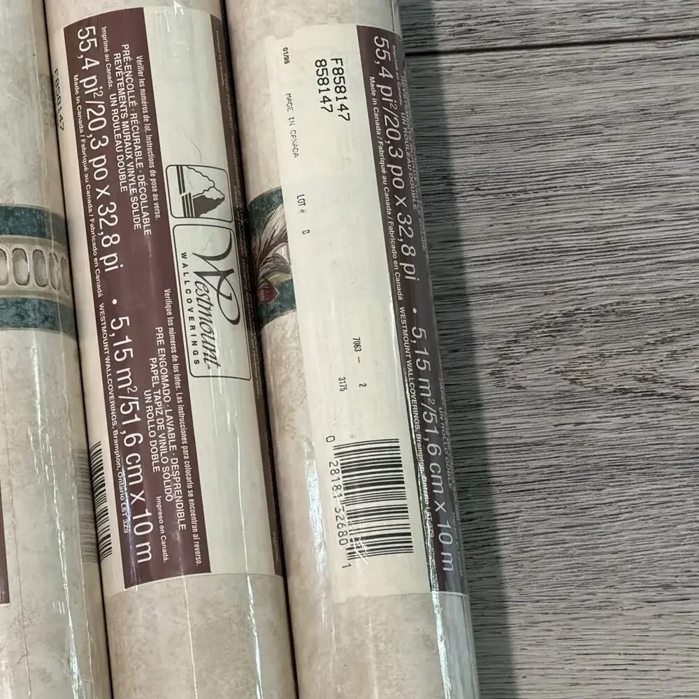 5 rolls 90s Westmount Wallcovering Wallpaper Faux Finish Tuscan Country Floral